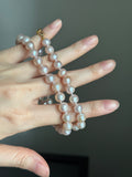 Genuine fresh water soft pink pearls 14k ends