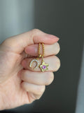 14k yellow gold natural pink sapphire flower