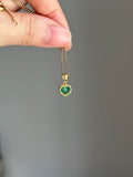 14k yellow gold emerald heart pendant charm