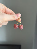 14k yellow gold carved cherry cherries