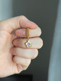 14k yellow gold natural pink sapphire flower