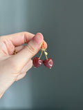 14k yellow gold carved cherry cherries