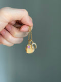 14k cell phone handphone charm with pink sapphire