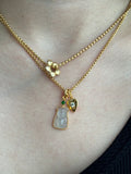 18k gold and jadeite bear charm