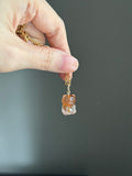 Natural Honey brown agate gummy bear 14k gold bail