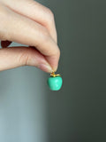 14k gold green chrysoprase apple