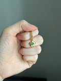 14k yellow gold natural oval cut tsavorite flower