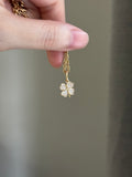 Mini charm series 14k lucky four leaf clover with diamonds