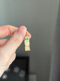 14k cell phone handphone charm with emerald