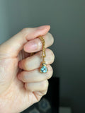 14k yellow gold lovebug with natural topaz