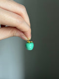 14k gold green chrysoprase apple