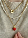 14k gold mini strawberry charm pendant