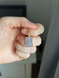 Natural Pastel Blue agate gummy bear 14k gold bail