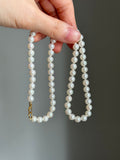 Genuine fresh water white pearls 14k necklace