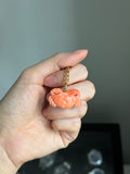 18k carved crab pendant