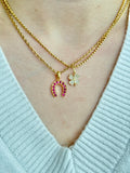 18k lucky horseshoe with natural rubies