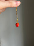 14k gold mini strawberry charm pendant