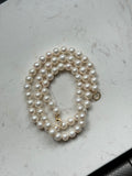 Genuine fresh water white pearls 14k necklace