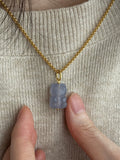 Natural Pastel Blue agate gummy bear 14k gold bail