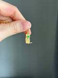 14k cell phone handphone charm with emerald