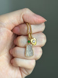 18k gold and jadeite bear charm