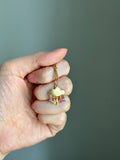 14k small rainbow cloud with natural pear sapphires