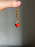 14k gold mini strawberry charm pendant