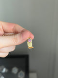 14k cell phone handphone charm with pink sapphire