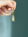 14k cell phone handphone charm with purple sapphire