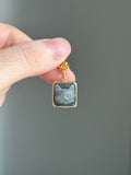 18k Jade kitty cat pendant charm portrait