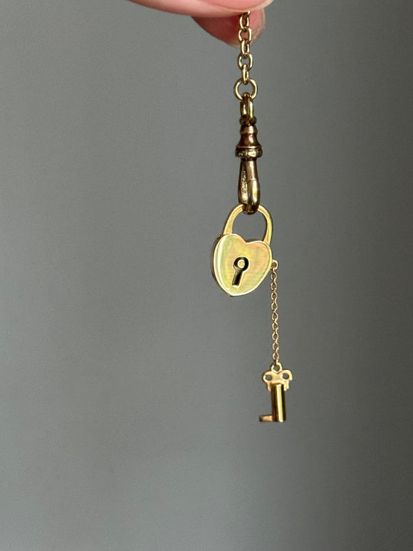 14k Key with padlock