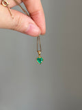 14k yellow gold emerald heart pendant charm