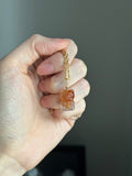 Natural Honey brown agate gummy bear 14k gold bail