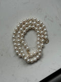 Genuine fresh water white pearls 14k necklace