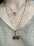 14k yellow gold carved cherry cherries