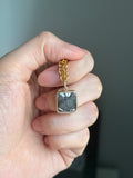 18k Jade kitty cat pendant charm portrait