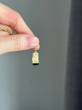 14k cell phone handphone charm with yellow sapphire