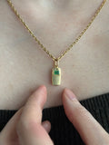 14k cell phone handphone charm with emerald