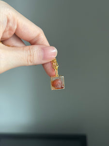 18k Agate dog pendant charm