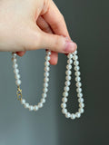 Genuine fresh water white pearls 14k necklace