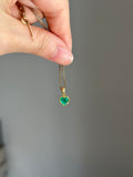 14k yellow gold emerald heart pendant charm