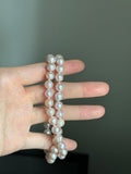 Genuine fresh water soft pink pearls 14k ends
