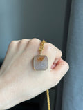 18k Agate kitty cat pendant charm portrait