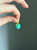 14k gold green chrysoprase apple