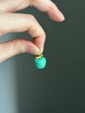 14k gold green chrysoprase apple