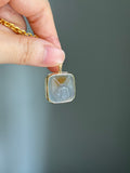 18k Agate kitty cat pendant charm portrait