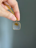 18k Agate kitty cat pendant charm portrait