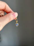 14k yellow gold blue spinel heart pendant charm