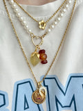 Natural Red brown agate candy sweet 14k gold bail