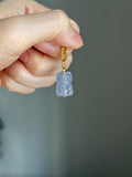 Natural Pastel Blue agate gummy bear 14k gold bail